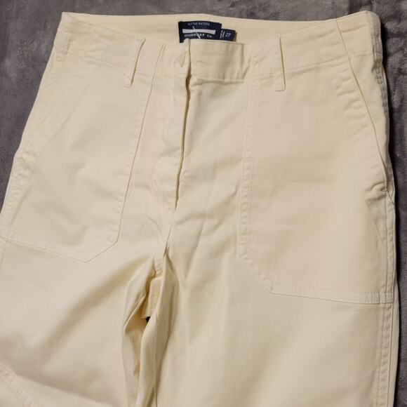NWOT Butter Yellow Denim Pants Euro Summer Cruise Preppy Minimalist Utility - 28 - Picture 4 of 7